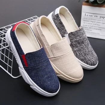 

Men Loafers Men's Casual Linen Shoes Mocassin Masculino Breathable Slip on Boat Shoes Chaussures Hommes Hot Sale Spring Summer