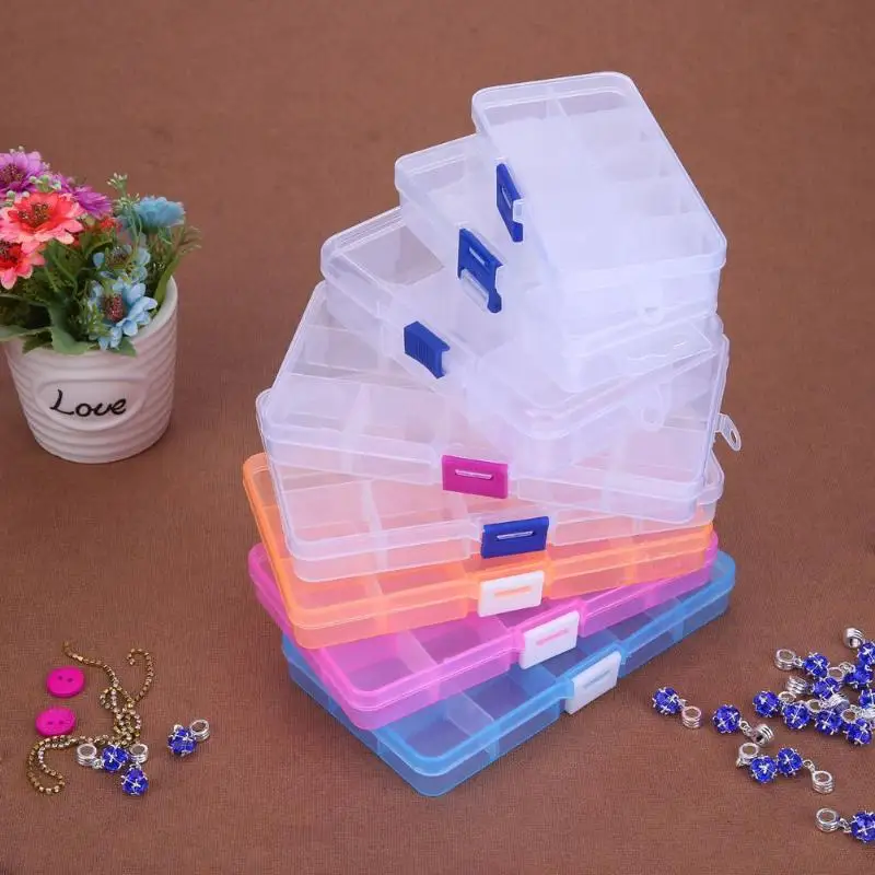 Пластик прозрачные кольца коробка для хранения сережек Органайзер со съемными перегородками шкатулка для украшений