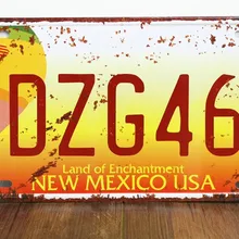 XDCP-027 винтажный номерной знак "DZG465 Новая Мексика США" металлические знаки домашний декор офисный Ресторан Бар Металлическая Живопись Искусство 15x30 см