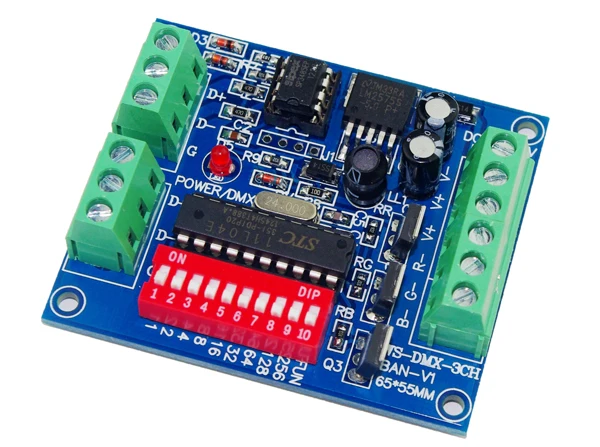 

2016 Best price 1 pcs DMX-3CH-BAN-V1 3CH Channel DMX 512 LED Decoder Controller use for led strip light led lamp Free shipping
