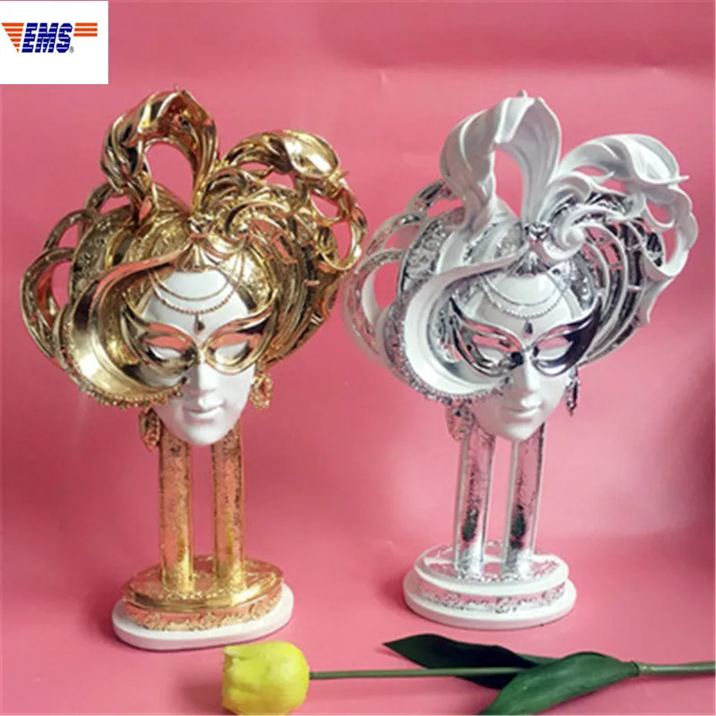  European Style Mask Goddess Head Portraits Electroplate Resin Craftwork Decoration Fashion Bedroom  - 4000021860428