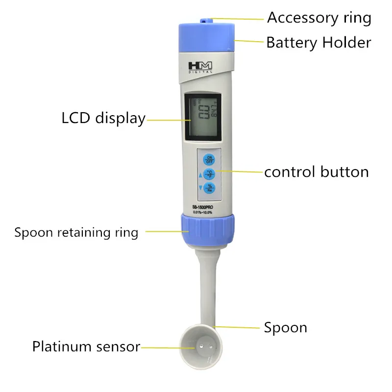 HM цифровой SB-1500PRO солености метр с ручной Платиновый датчик соленометра для соленой воды бассейна рыбы Солености Тестер Скидка 40