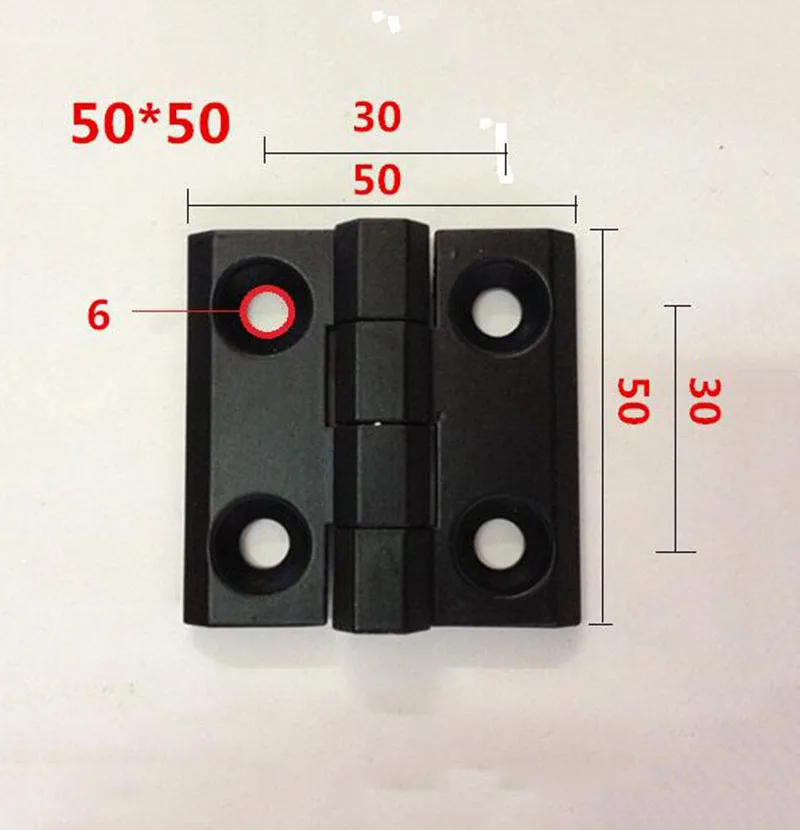 Liga de Zinco Dobradiça para Caixa Elétrica Dobradiça Preta para Móveis de Gabinete 50*50 mm 10 Pcs