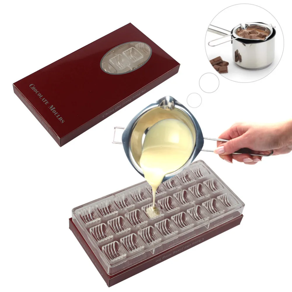 3D Corrugated Chocolate Candy Molds Oven Baking Supplies Polycarbonate Mooncake Chocolate Mould