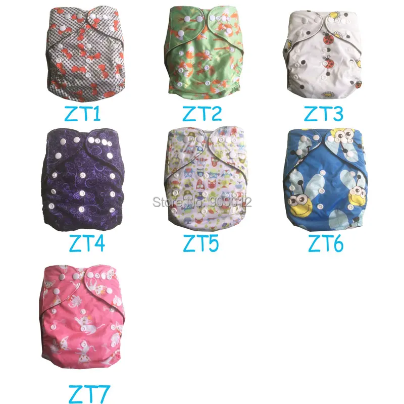 

50 Pcs Charcoal Bamboo Pocket Diapers With Double Gussets Nappy For Infant Baby Changing Pads nappy diaper Animals Baby models