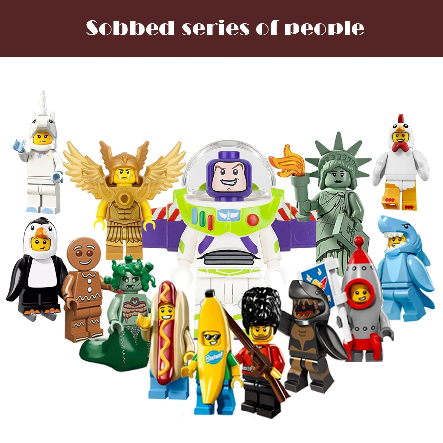 

Merry Christmas Medusa Penguin Rocket Man Statue of Liberty model Plastic Building Blocks Figures legoed Hobbit New Year Gifts