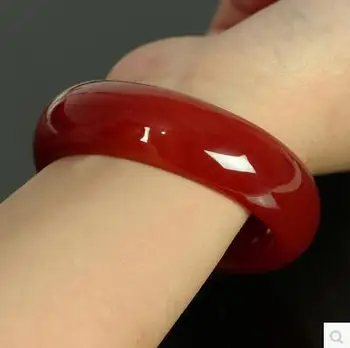 

Pure natural color ice species red bracelet 15mm thicker girl models