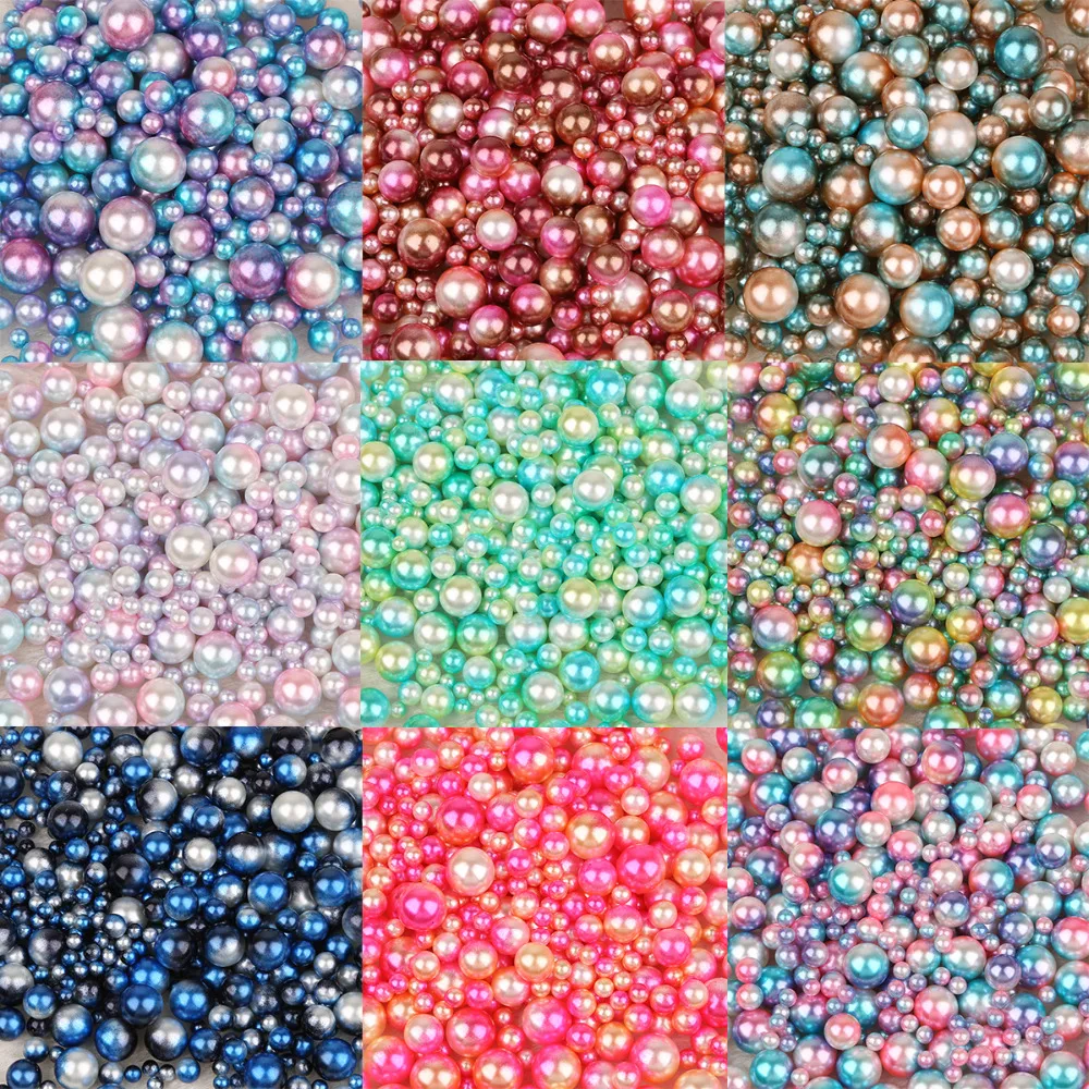 

4/6/8/10mm Multi size option about 250Pcs/lot random mix color no holes Pearls Round Beads For DIY Craft Scrapbook Decoration
