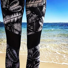 Black Women Sports Yoga Pants Print Tropical Rainforest Ladies Gym Running Fitness Leggings Elastic Tights Sport Slim Pants