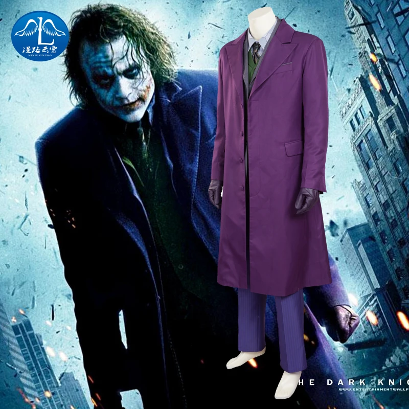 2016 New Men's The Dark Knight Joker Cosplay Costume Deluxe Outfit