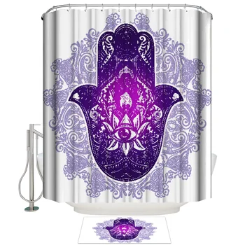 

Hand Of Fatima Shower Curtain Bath Sets With Rugs 2 Piece Bathroom Set Waterproof Outdoor Inside Modern Rings Cool Hotel Quality