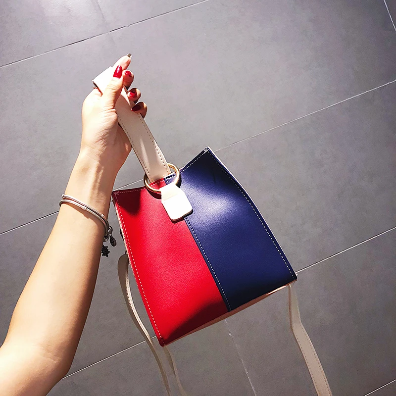 

Shoulder Bag Female Trend Messenger Bag Color Matching Handbag Retro Handbag Luxury Brand Mini Casual Handbag Red Blue