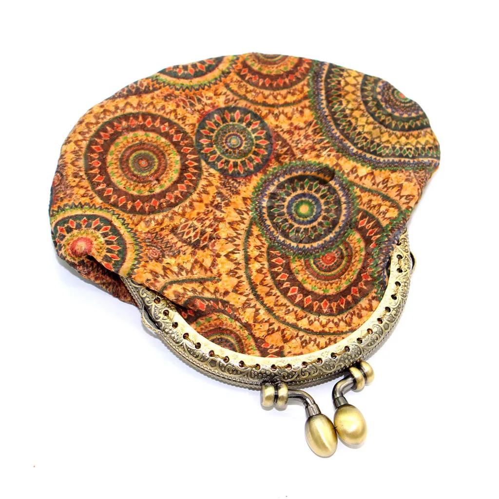 Новая модная женская мини сумочка в этническом стиле с принтом, полукруглая модная сумка, Ретро кошелек ручной работы, портмоне на молнии