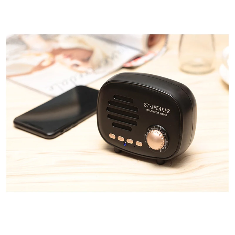 Bluetooth Колонка Q108 портативная винтажная мини колонка FM радио музыкальный стерео