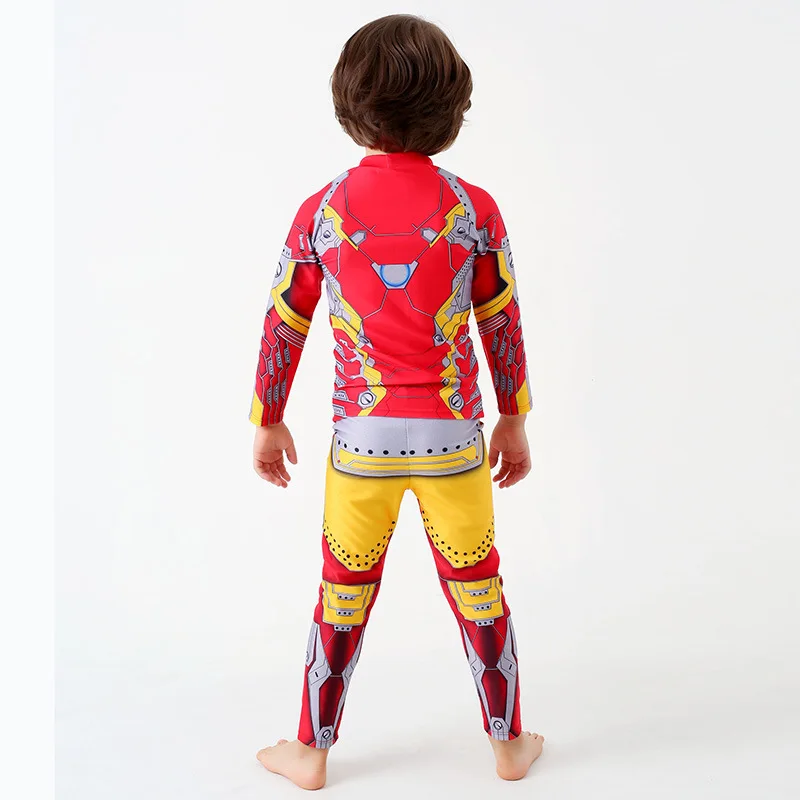 طفل الفتيان واحد قطعة ملابس السباحة الاطفال المضادة للأشعة فوق البنفسجية تصفح السباحة Rashguard الأطفال الحديد رجل ملابس السباحة الطفل تصفح الس...