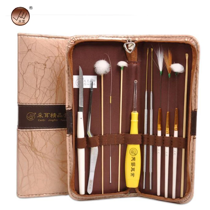 

12pc Ear Pick Set Ear Wax Remover Cleaner Tool with Leather Case
