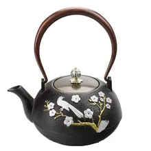 1.2l Южной Япония чугунные Чай горшок расписанную павлин кунг-фу чайник металлический Посуда для напитков