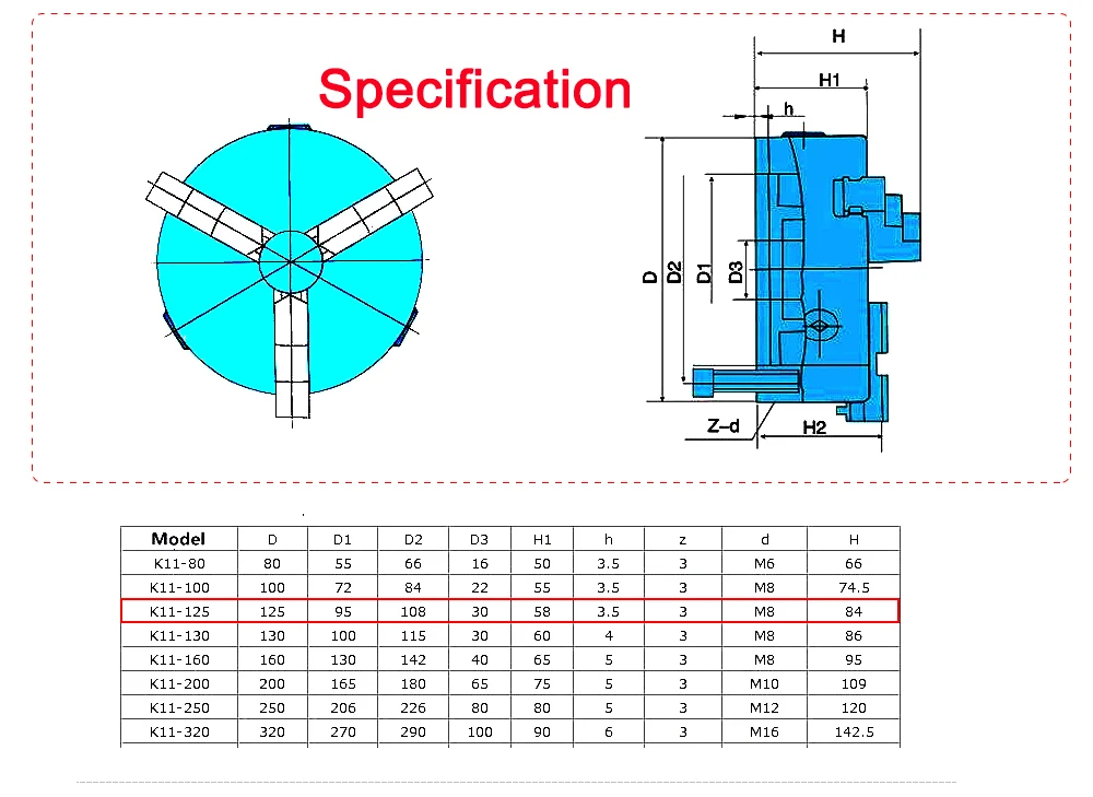 3 челюсти " самоцентрирующийся токарный патрон K11-125 K11 125 закаленная сталь для сверления фрезерного станка гаечный ключ и винты