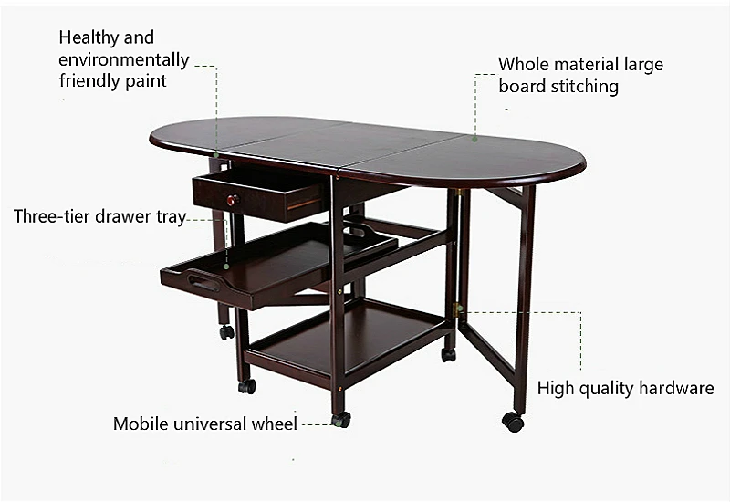 Wooden Foldable Dining Table with Wheel Household Table and Chair Set Simple Multifunction Solid Wood Table Stable Storage Desk Wooden Foldable Dining Table with Wheel Household Table and Chair Set Simple Multifunction Solid Wood Table Stable Storage Desk
