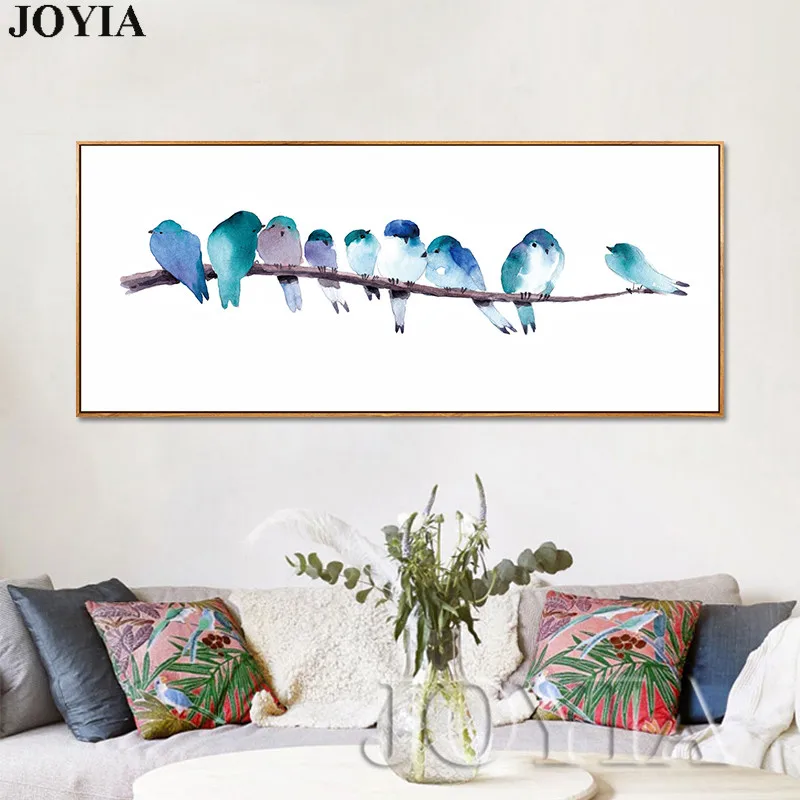 Watercolor Canvas Art Prints Home Decor Abstract Bird Wall Pictures Modern Spary Paintings For