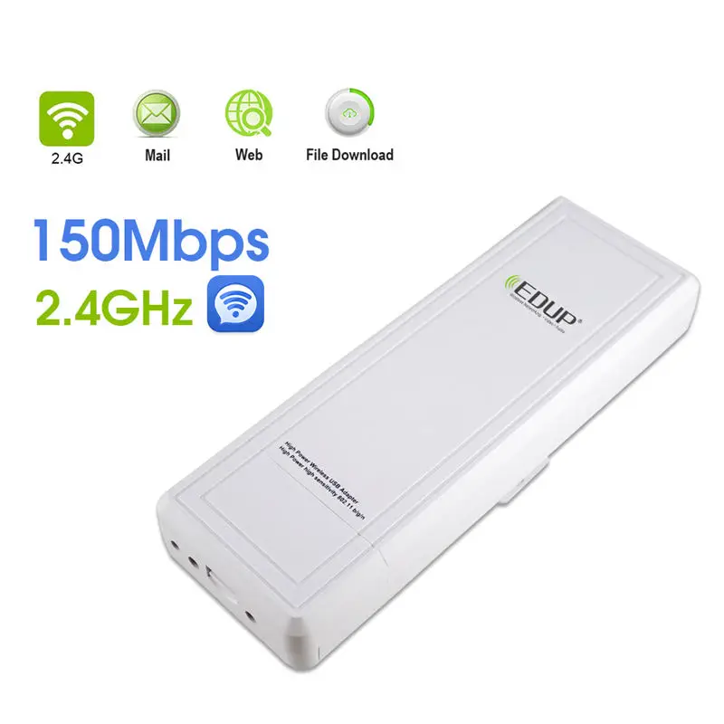 EDUP 2 4 Ghz высокомощный Wifi приемник 802.11n с высоким коэффициентом усиления 16dbi 150mbps