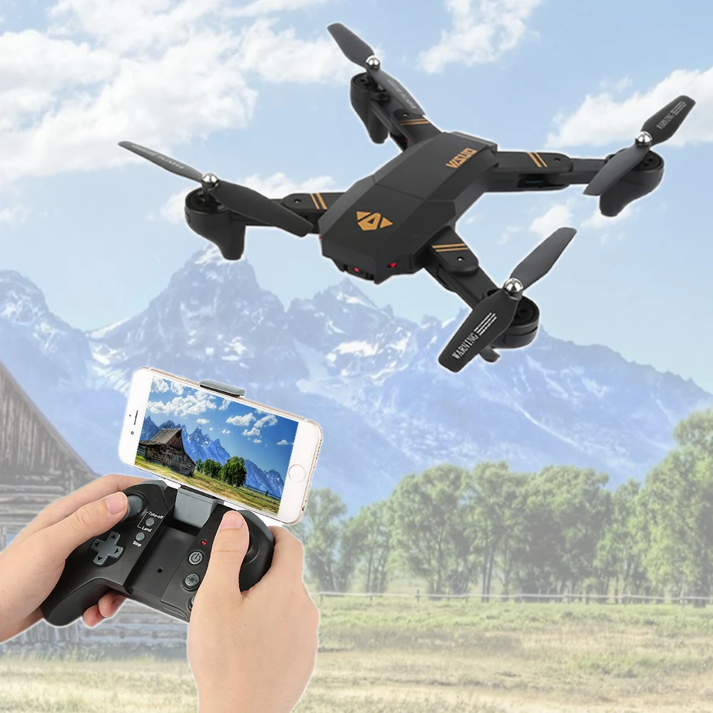 

RC Drone Visuo XS809W XS809HW Mini Foldable Selfie Drone with Wifi FPV 0.3MP or 2MP Camera Altitude Hold Quadcopter Vs H37