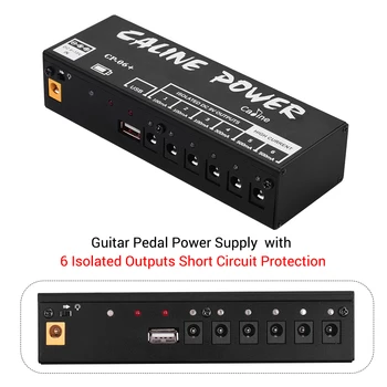 

Caline CP-06+ Mini Guitar Pedal Power US Plug Supply Isolated 6 Outputs with Rechargeable Built-in Battery