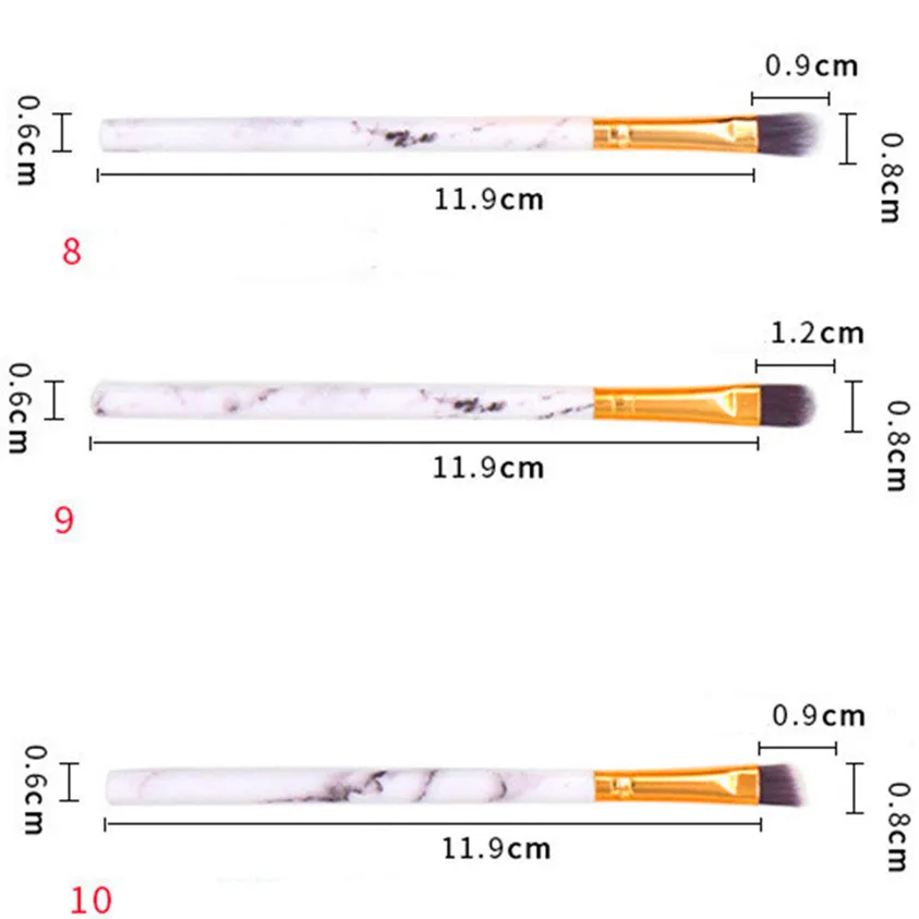 Мраморность кисти для макияжа 10 шт./компл. Pro Мрамор узор цилиндр ПУ кисти сумка Мощность Красота составляют кисть косметическая инструменты Maquiagem