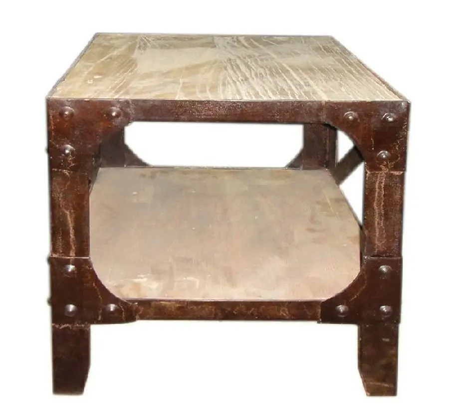 Iron Rivets Retro Custom Vintage American Loft Rustic Wood Coffee