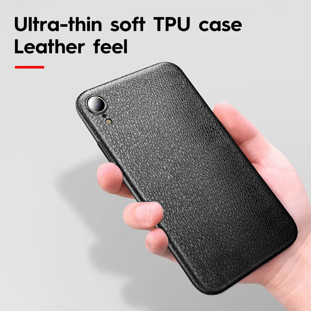 Ультратонкий чехол KISSCASE для iPhone 6 6s 7 8 Plus кожаный с узором X XR XS Max мягкий из ТПУ