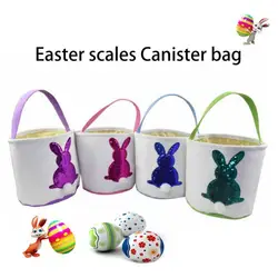Пасхальная корзина с принтом кролика, Детская сумка для угощений, двухслойная сумка для переноски яиц, конфет, подарок, сумочка, держатель