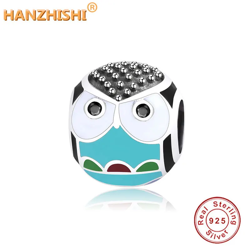 

Owl Animal Charms Beads With Enamel Fit Original Pandora Charm Bracelet 925 Sterling Silver DIY berloque Jewelry Making 2018