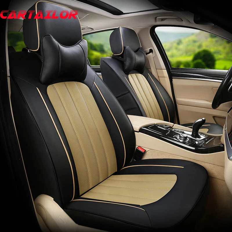 

CARTAILOR Seat Covers & Supports for Lincoln Navigator Car Seat Cover Leather Cowhide & Leatherette Styling Auto Accessories Set