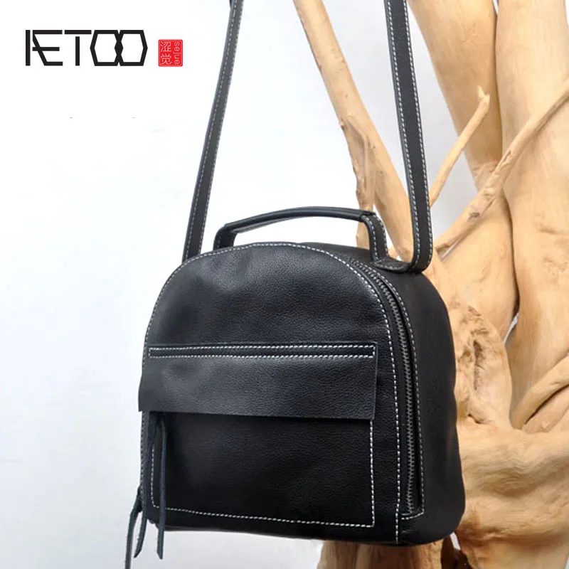 

AETOO New Korean car stitch simple lady handbag head layer of leather Messenger bag Japanese soft leather ladies wave
