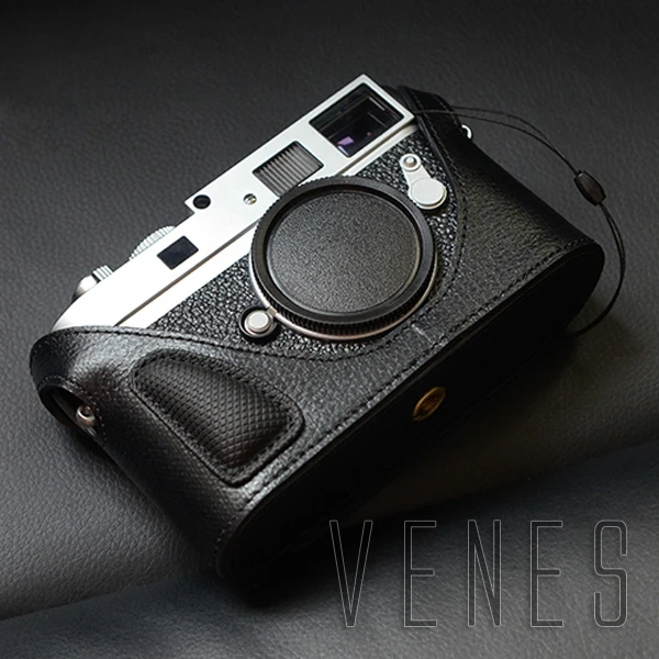 

August Brand new and high quality Hand-made Black Leather Half Camera Case Bag Cover Protector Suit For Leica M9-P