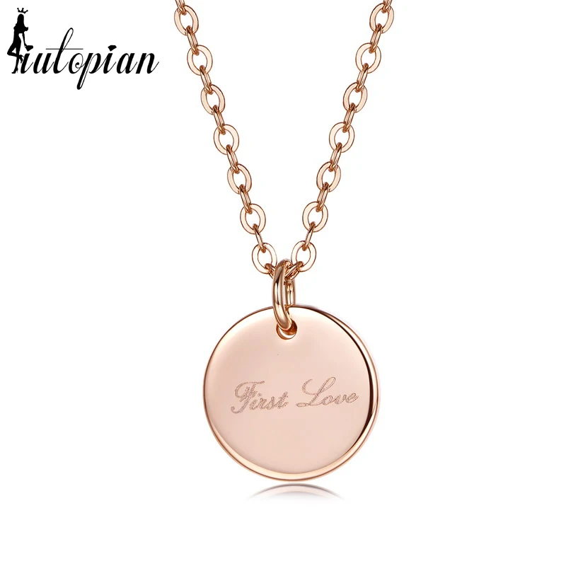 

Iutopian Brand Round simple Coin Pendant Necklace Valentines Day Gift For Birthday #RA30755