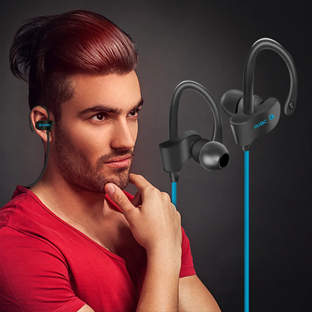 SCO Ear hook Design Sweatproof Mic Wireless Bluetooth 4 1 Earphones Stereo Headphones For iPhone For Other Android Phones
