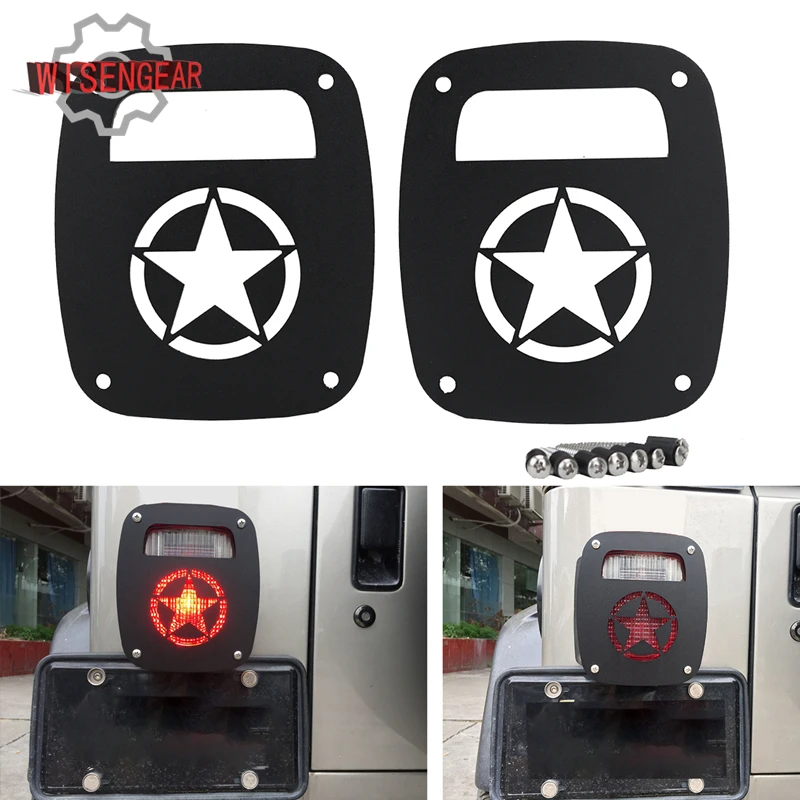 Military Star Tail Light Guard Set For Jeep Wrangler Rubicon Tj Yj 1987