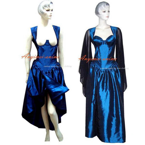 

O Dress The Story Of O With Bra Blue Taffeta Dress Cosplay Costume Tailor-made[G315]