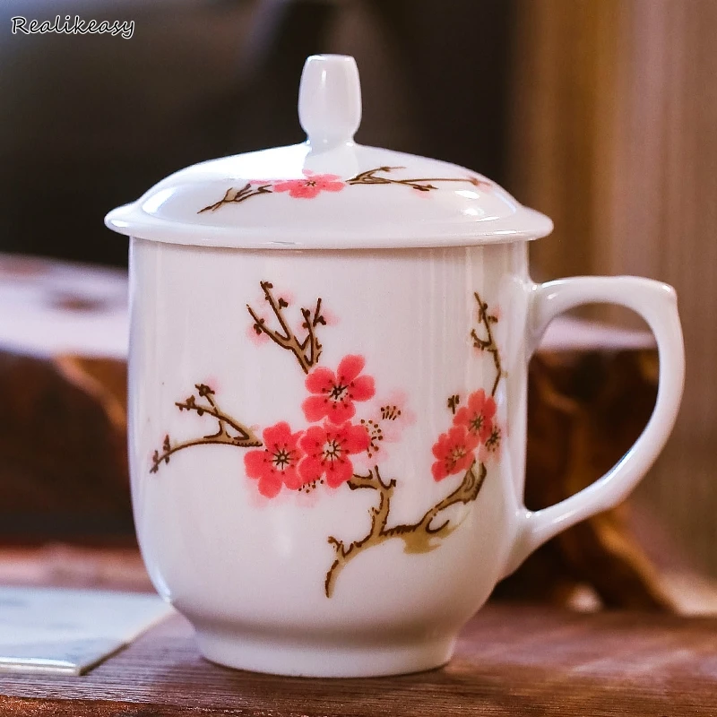 

Personality Painting Tea Cup Tea Milk Cups and Mugs Traditional Skill Blue and white porcelain Mug for Travel Office Home 15