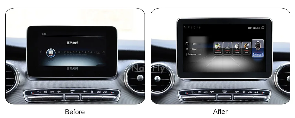 Perfect Navifly Android system Quad core Car multimedia player for BENZ V CLASS 639 2015-2017 car gps radio BT wifi 4G USB player 7
