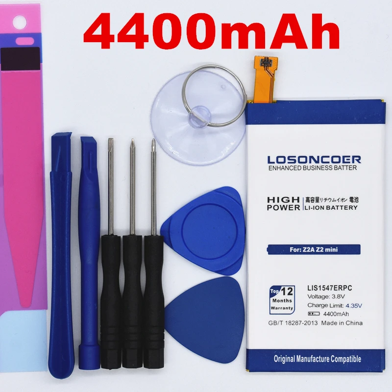 

100% Original LOSONCOER 4400mAh High Quality LIS1547ERPC Battery for SONY Xperia Z2 Compact Z2A Z2 MINI ZL2 SOL25 D6563 Z2MINI