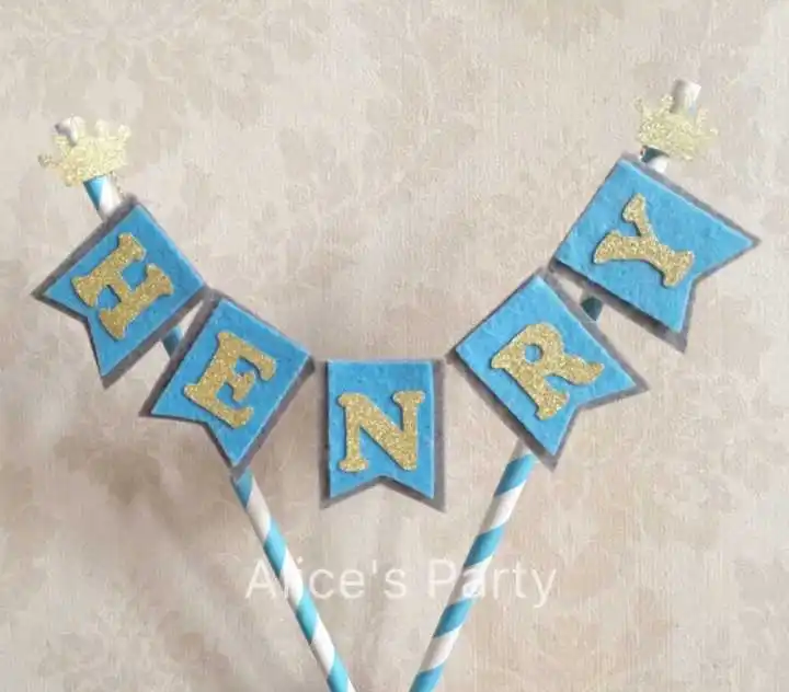 Новый знак с именем ребенка баннер для пирожных голубой именной на заказ горячий