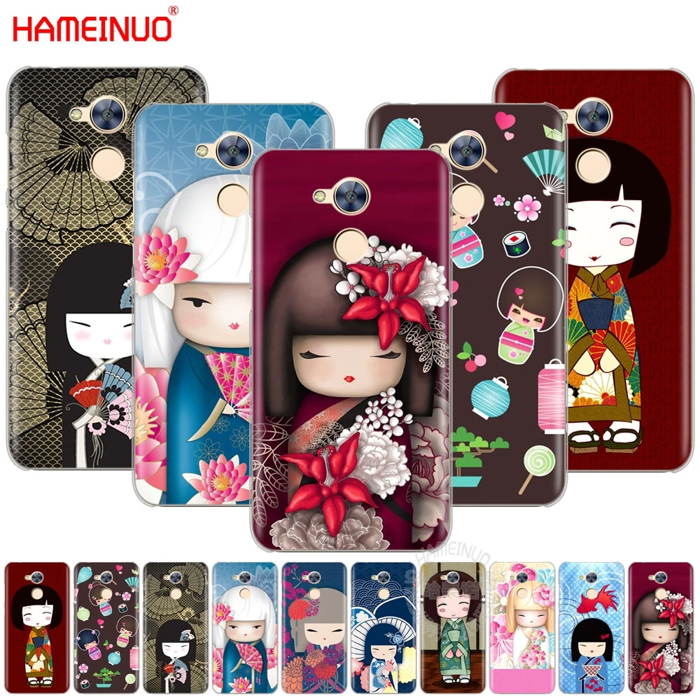 HAMEINUO kawaii Japanese Kokeshi Doll Чехол для мобильного телефона Huawei Honor 4A 5A 6A 6C 6X 8 9 NOVA PLUS LITE |