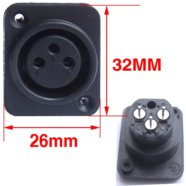 

3 Pin XLR Female Jack Panel Mount microphone DIY fast