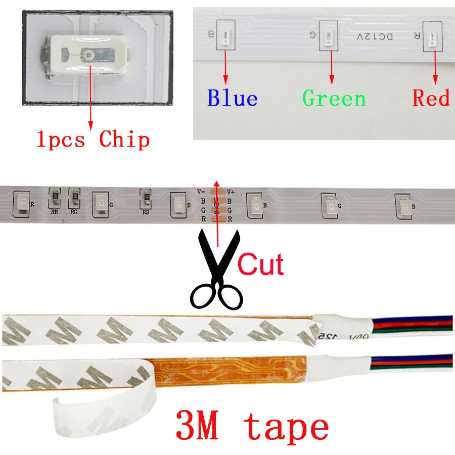 Светодиодная лента RGB 15 м 20 м светодиодный светильник SMD 2835 5 м 10 м DC 12 В водонепроницаемый RGB светодиодный светильник Диодная лента гибкий контроллер