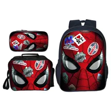 3 шт./компл. «Человек-паук»; далеко от дома детские сумки через плечо рюкзаки детские школьные сумки для мальчиков студент Mochila для мальчиков школьный рюкзак