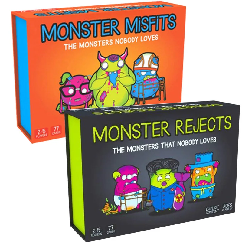 Новинка Monster Misfits смешная карточная настольная игра дружественный кролик Монстр отвергает Детские Взрослые развивающие игрушки