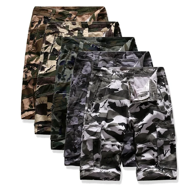 Мужские шорты Карго крутой камуфляж Лето Горячая Распродажа хлопок повседневные мужские короткие штаны Удобная брендовая одежда камуфляж мужские карго шорты