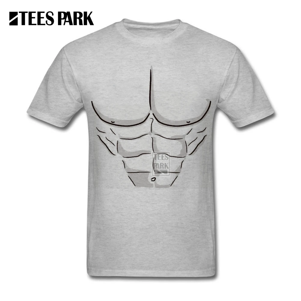 Fake Abs Muscle Mens Bodybuilding Men's Funny T Shirt Short Sleeve